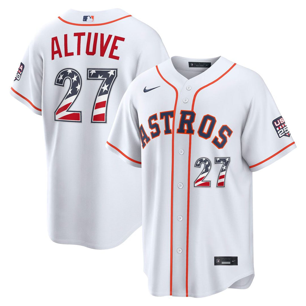 Houston Astros Jose Altuve USA 250 Fourth of July Home Stadium Jersey - White