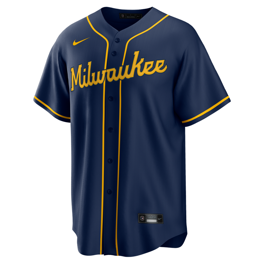 Milwaukee Brewers Alternate Replica Team Jersey - Navy