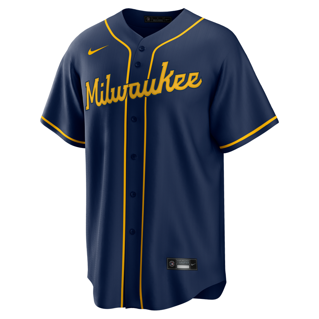 Milwaukee Brewers Alternate Replica Team Jersey - Navy