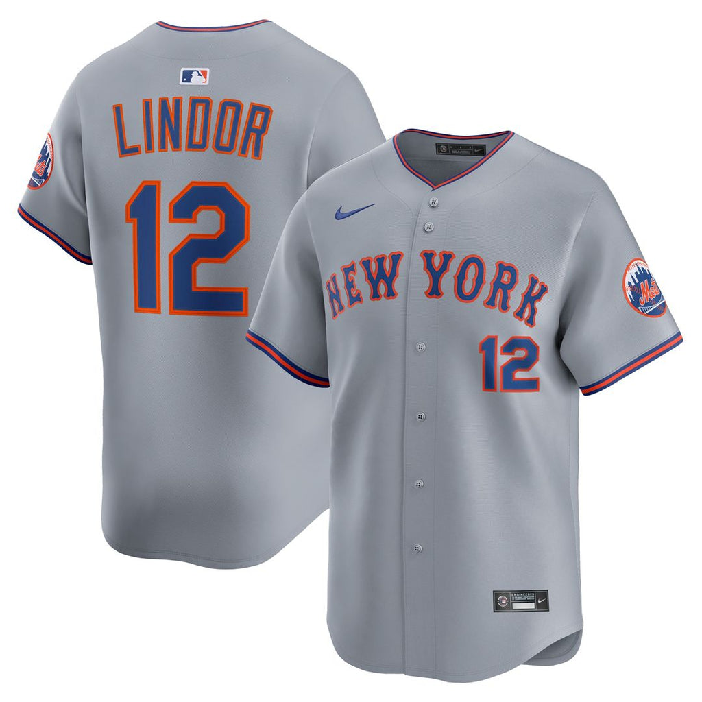 New York Mets Francisco Lindor Road Limited Jersey - Gray