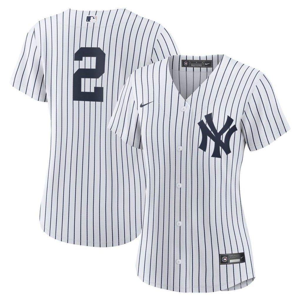 New York Yankees Derek Jeter Women's Home Replica Jersey - White/Navy