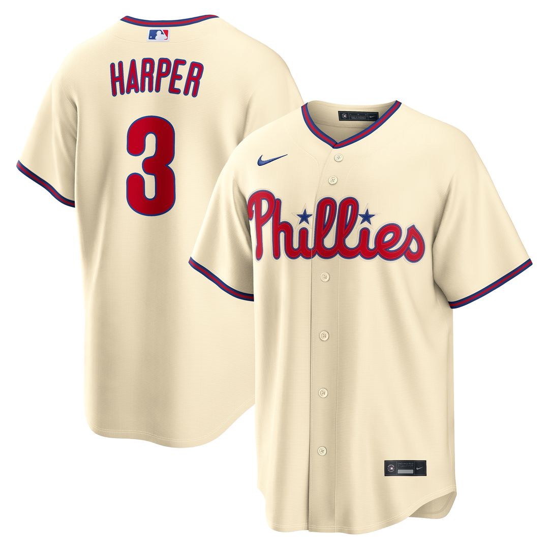 Philadelphia Phillies Bryce Harper Alternate Replica Jersey - Cream
