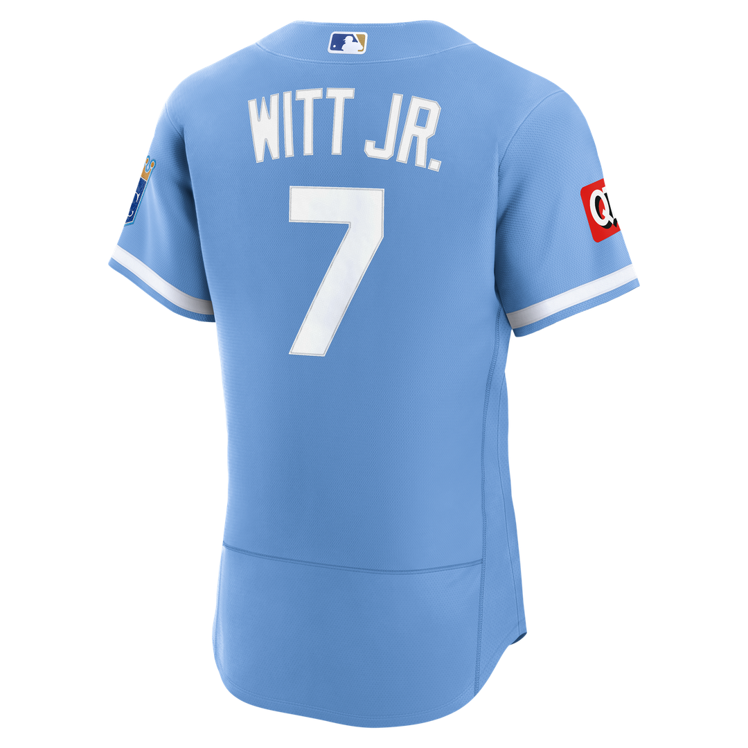 Kansas City Royals Bobby Witt Jr. Home Authentic Sponsor Patch Jersey - White