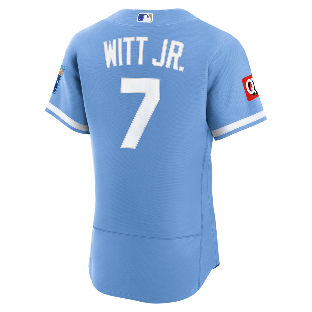 Kansas City Royals Bobby Witt Jr. Alternate Authentic Sponsor Patch Jersey - Light Blue