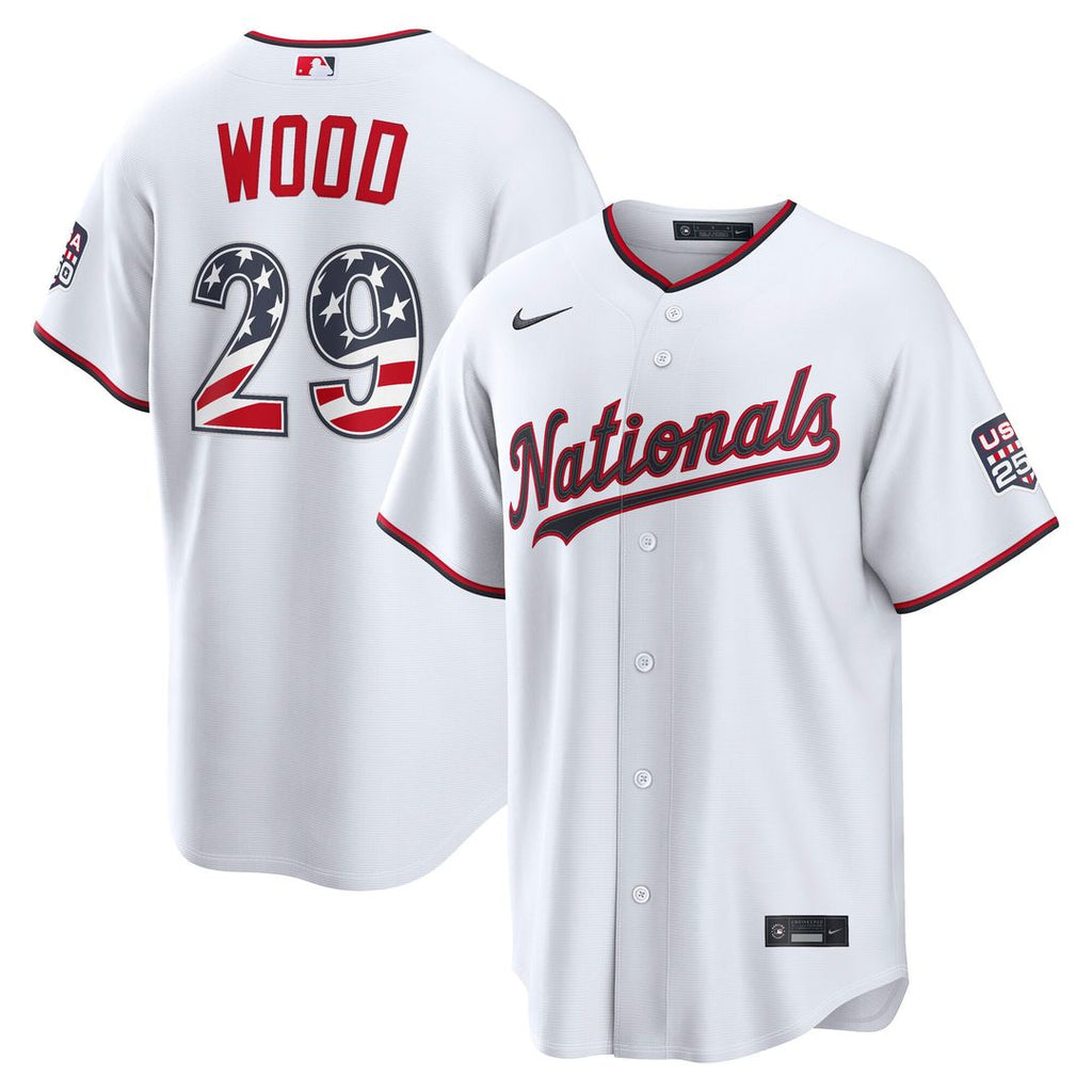 Washington Nationals James Wood USA 250 Fourth of July Home Stadium Jersey - White