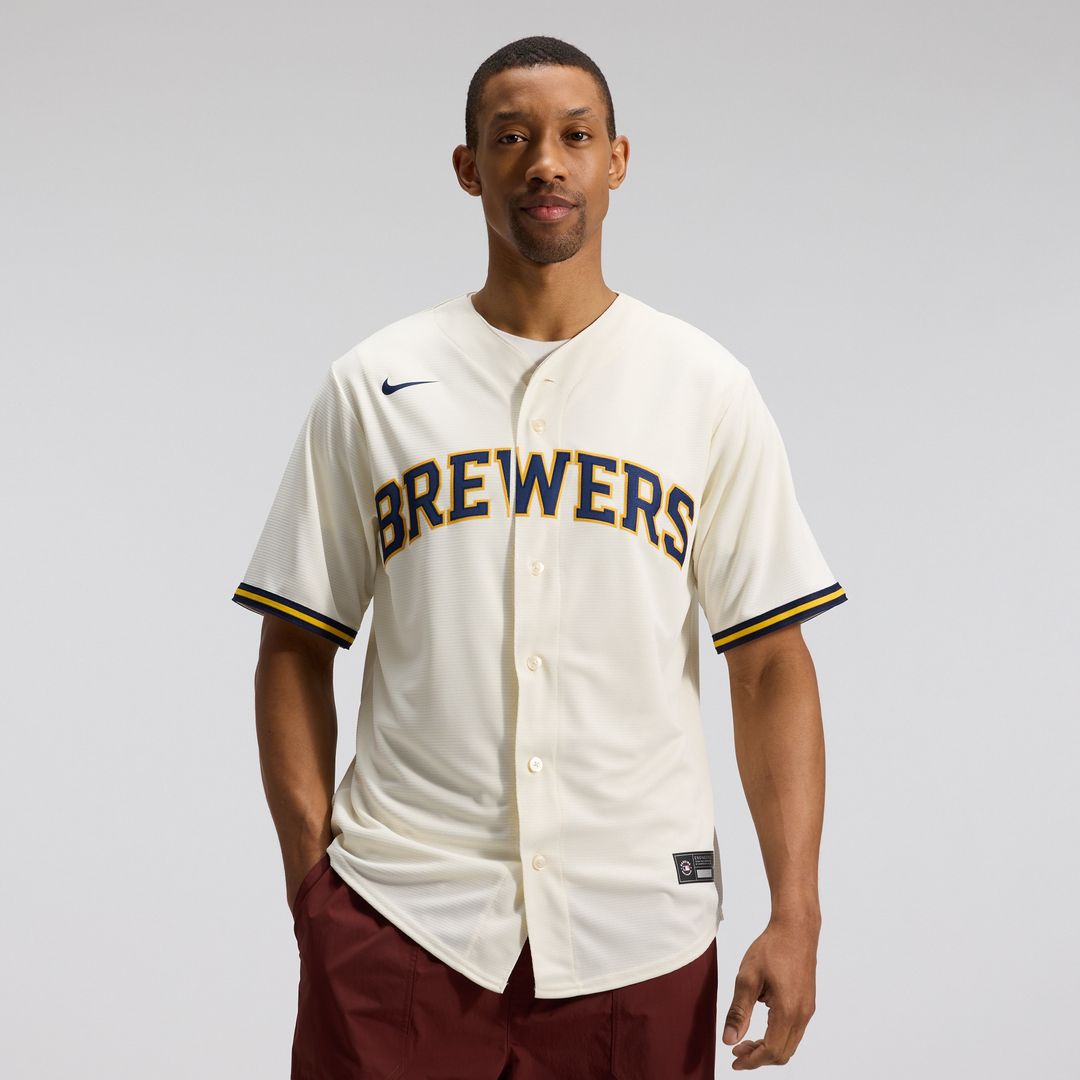 Milwaukee Brewers Home Replica Team Jersey - Cream