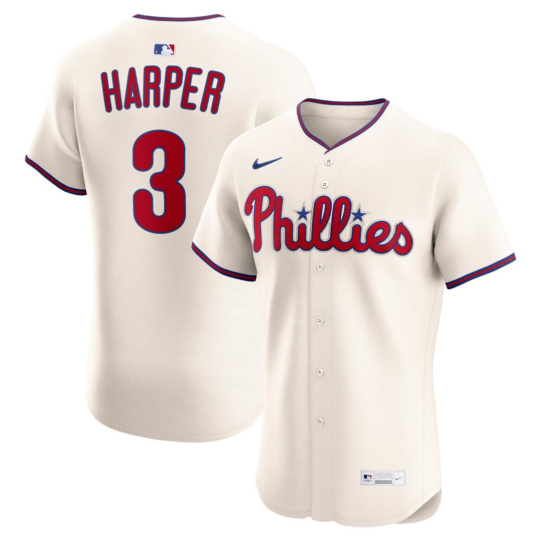 Philadelphia Phillies Bryce Harper Alternate 2 Elite Jersey - Cream