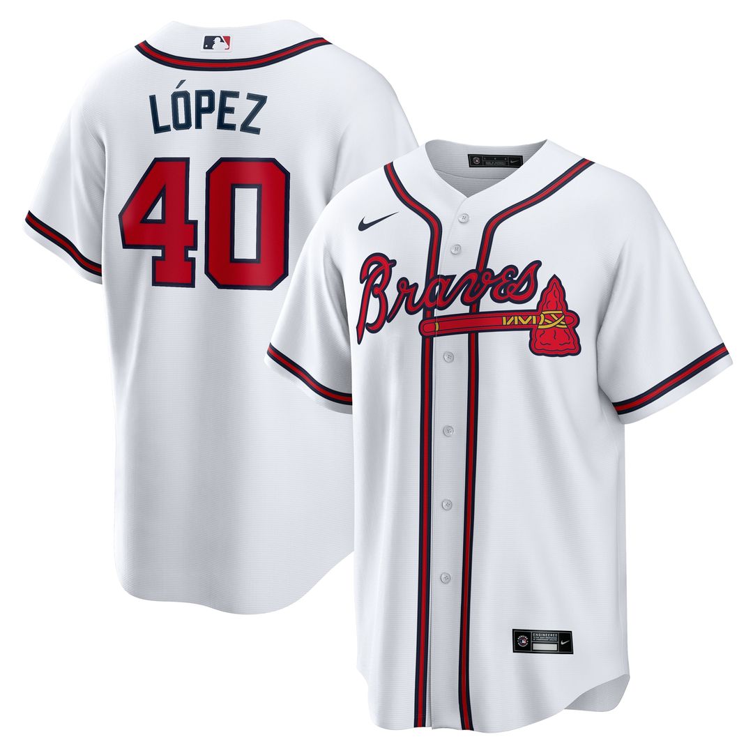 Atlanta Braves Reynaldo Lopez Home Replica Jersey - White
