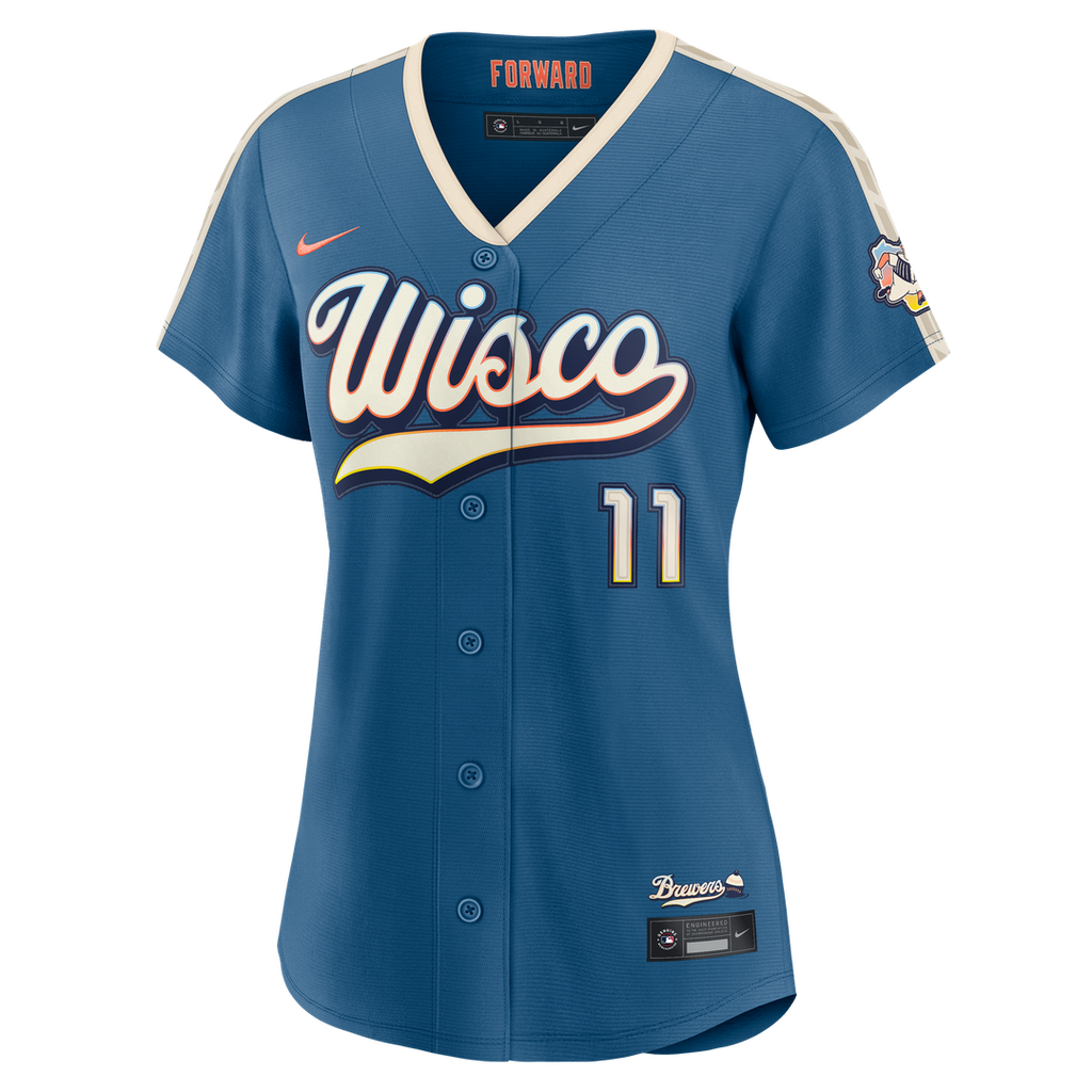 Milwaukee Brewers Jackson Chourio Women's 2026 City Connect Stadium Jersey - Mineral Blue