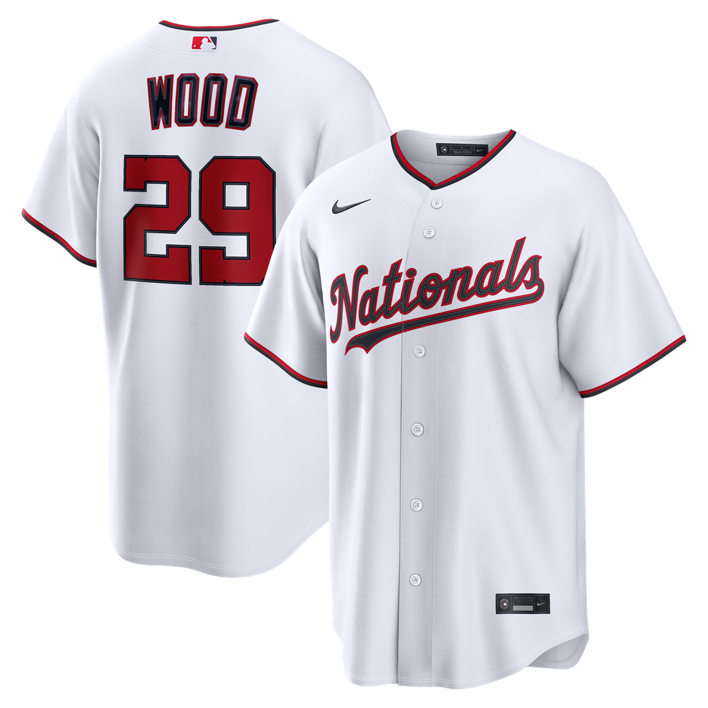 Washington Nationals James Wood Home Replica Jersey - White