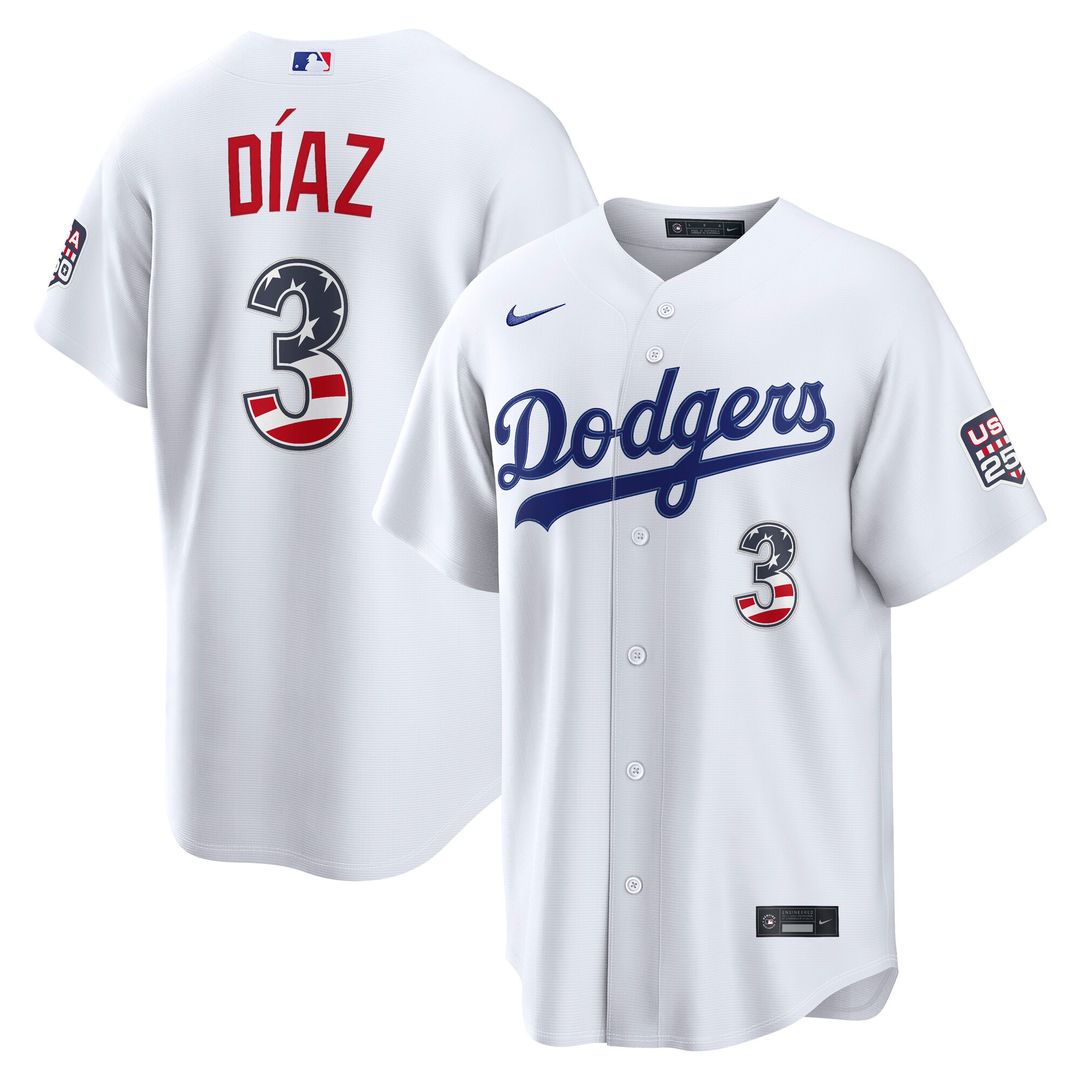 Los Angeles Dodgers Edwin Díaz USA 250 Fourth of July Home Stadium Jersey - White