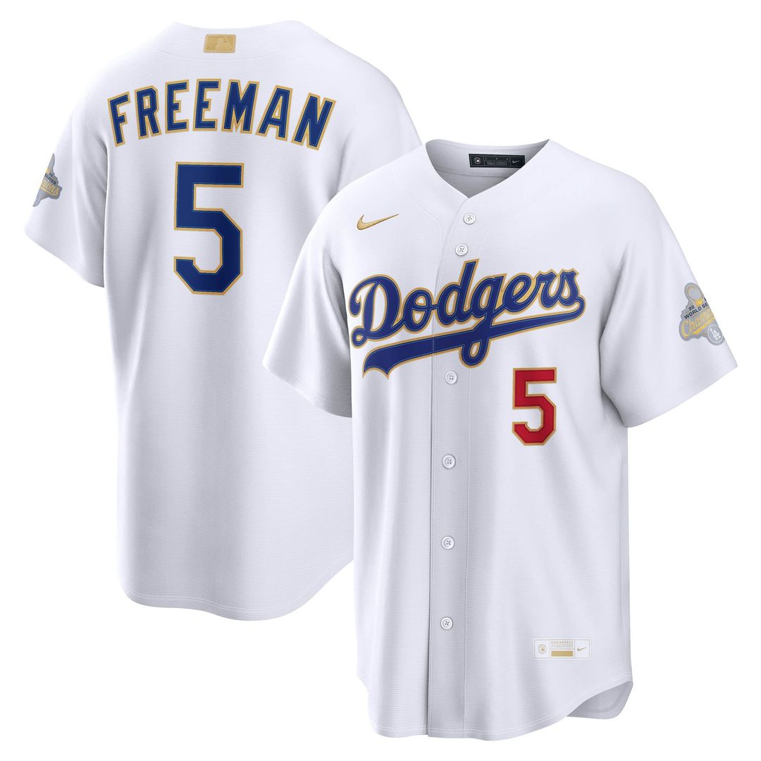 Los Angeles Dodgers Freddie Freeman 2026 Gold Collection Stadium Jersey - White