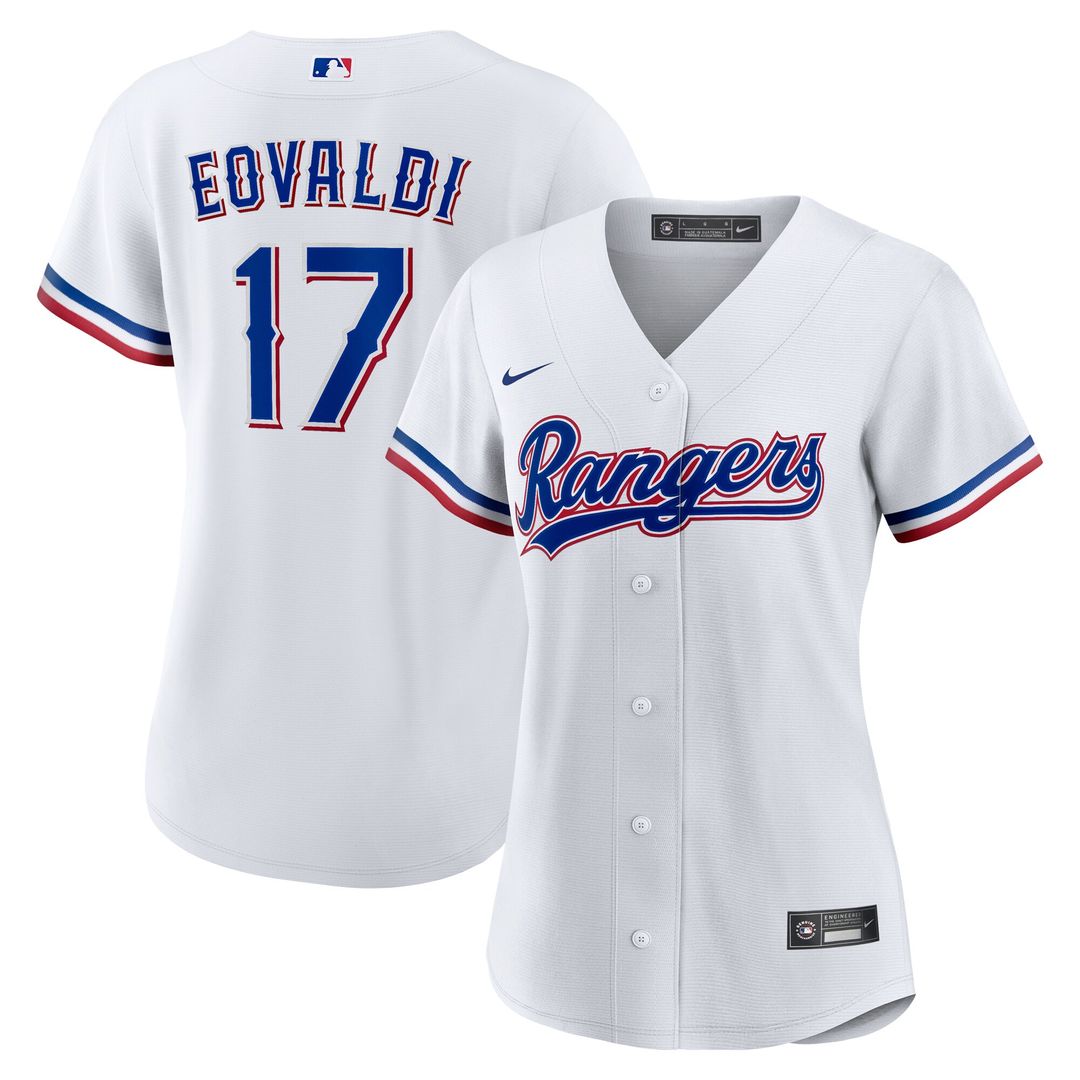 Texas Rangers Nathan Eovaldi Women's Home Replica Jersey - White