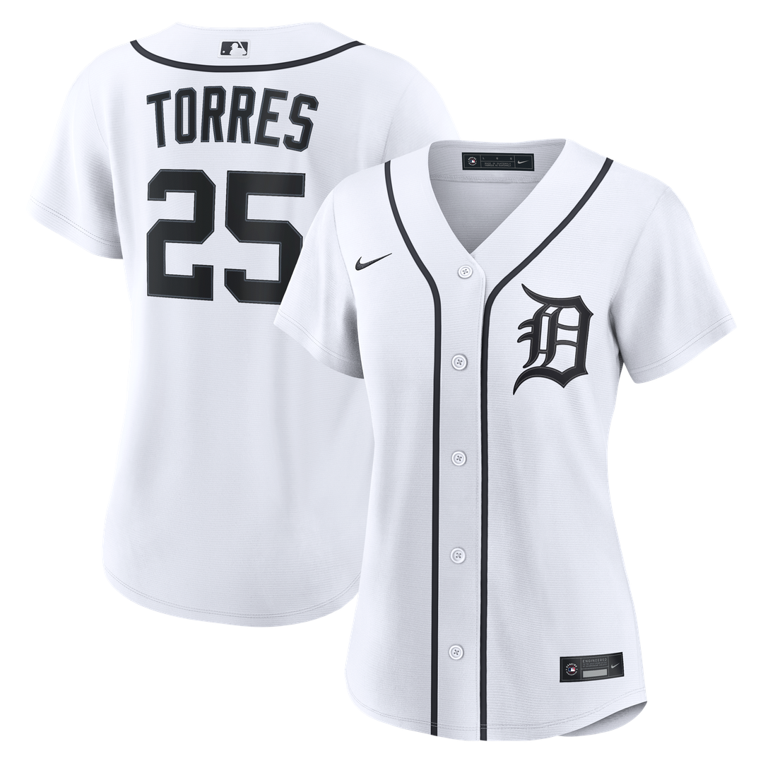 Detroit Tigers Gleyber Torres Women's Home Replica Jersey - White