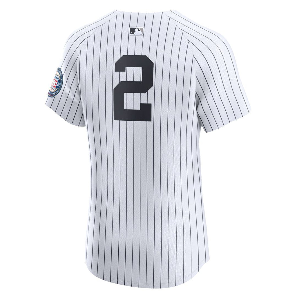 New York Yankees Derek Jeter Home 2020 Hall of Fame Induction Patch Elite Jersey - White