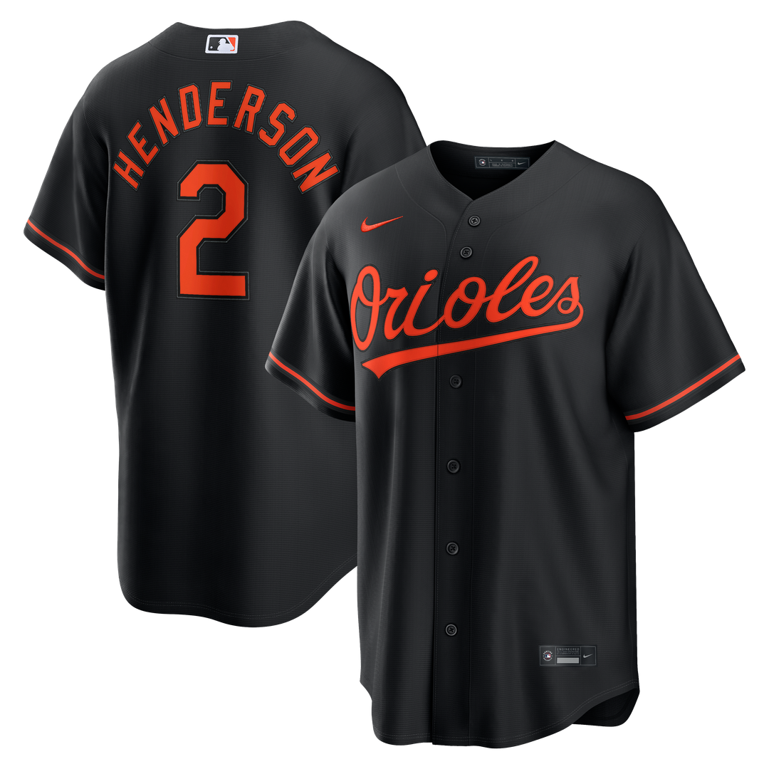 Baltimore Orioles Gunnar Henderson Alternate Replica Jersey - Black